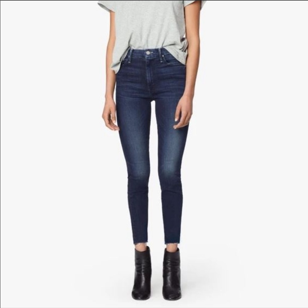 Mother the looker ankle fray tongue in cheek jean